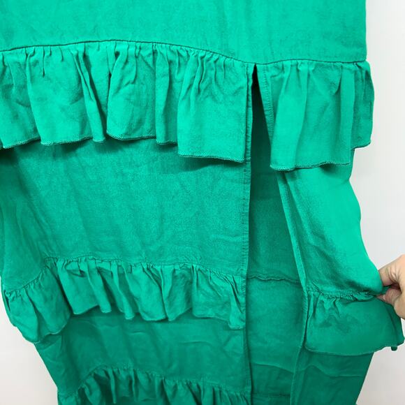 $135 Hello Molly Tie Slit Friendship Gardens Maxi Dress Emerald Green Medium / 6 - Picture 6 of 8